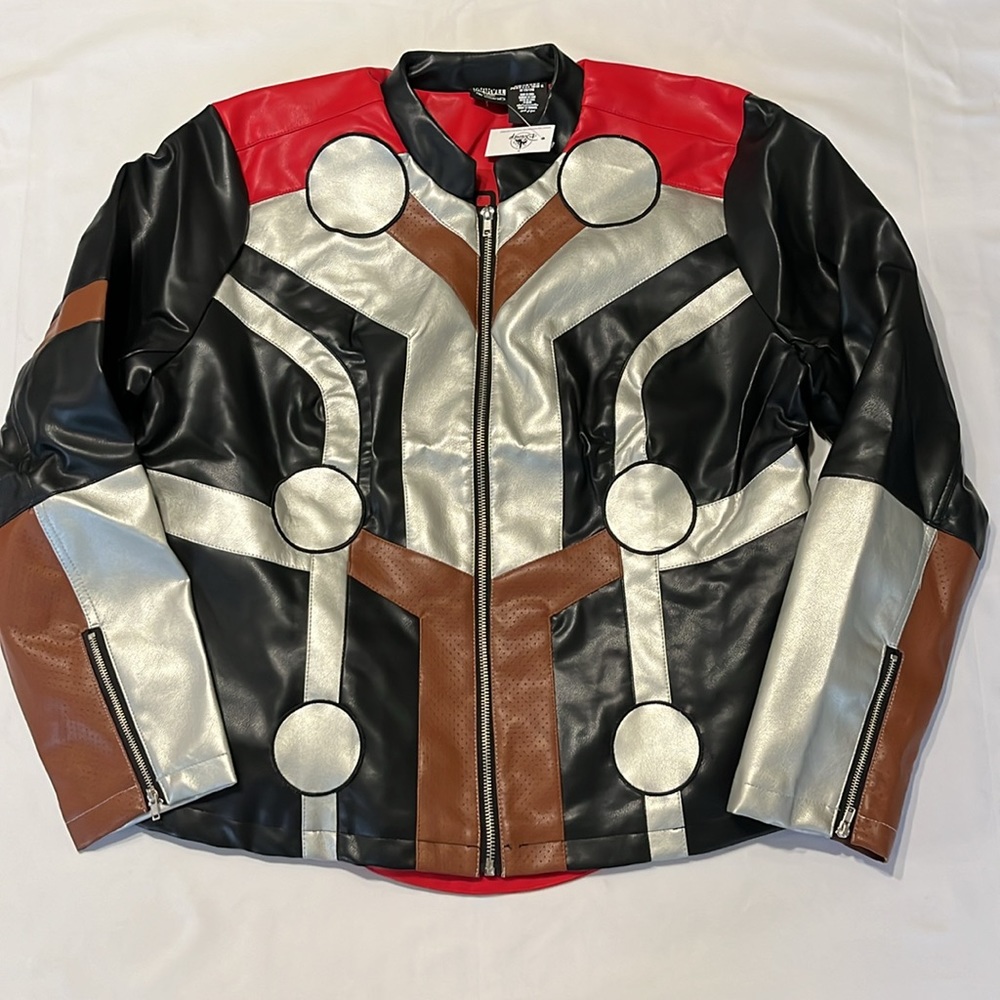 Marvel Her Universe THOR Faux Leather Jacket Love and Thunder Plus Size 1X NWT - Picture 4 of 13